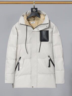 Men Loewe Off White Anagram Patch Hooded Quilted Puffer Jacket Size L